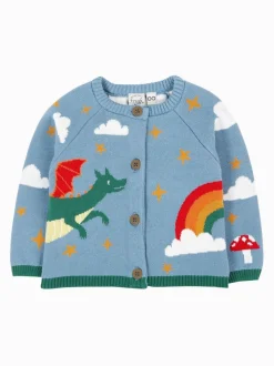 Bleu clair - Cardigan Frugi Reva en maille