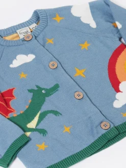 Bleu clair - Cardigan Frugi Reva en maille