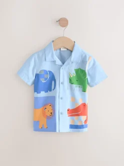 Bleu clair - Chemise 100% coton imprimée Animal Hotchpotch (3mois-7ans)