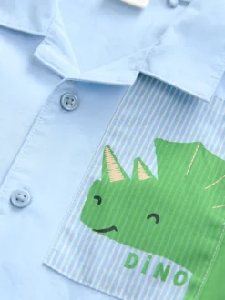 Bleu clair - Chemise 100% coton imprimée Animal Hotchpotch (3mois-7ans)