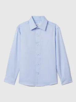 Bleu clair - Chemise en coton coupe slim Reiss Remote