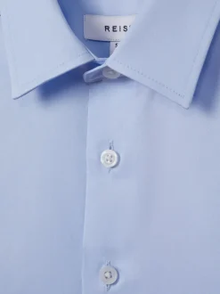 Bleu clair - Chemise en coton coupe slim Reiss Remote