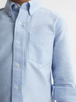 Bleu clair - Chemise Oxford Reiss Greenwich à boutons