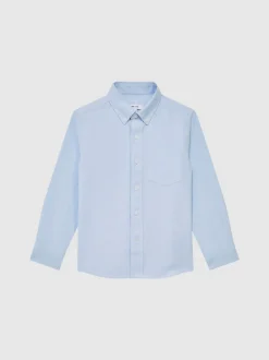 Bleu clair - Chemise Oxford Reiss Greenwich à boutons