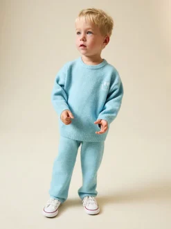 Bleu clair - Ensemble Pulls et Joggings en maille à col rond (3mois -7ans)