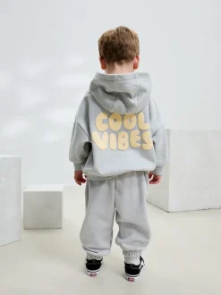 Bleu clair - Ensemble sweat à capuche et jogging imprimé Cool Vibes (3mois7ans)