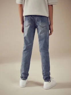 Bleu clair - Jeans extensibles à taille élastique (3-16ans)