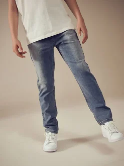 Bleu clair - Jeans extensibles à taille élastique (3-16ans)