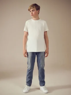 Bleu clair - Jeans extensibles à taille élastique (3-16ans)