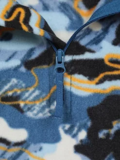 Bleu clair - Polaire Mountain Warehouse Pursuit imprimée à demi-fermeture éclair pour enfant