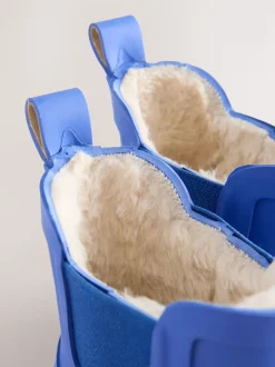 Bleu cobalt - Bottines en caoutchouc avec doublure chaude