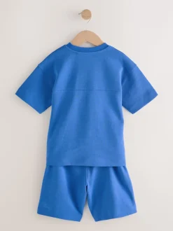 Bleu cobalt - Ensemble t-shirt et short épais décontracté (3-16ans)