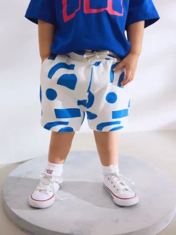 Bleu cobalt - Ensemble t-shirt à manches courtes et short à motif (3mois7ans)