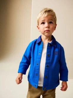 Bleu cobalt - Surchemise en toile (3mois à7ans)