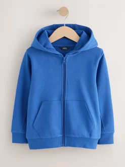 Bleu cobalt - Sweat à capuche zippé (3-16ans)