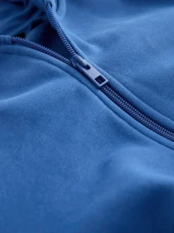 Bleu cobalt - Sweat à capuche zippé (3-16ans)
