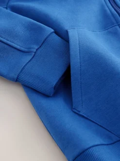 Bleu cobalt - Sweat à capuche zippé (3-16ans)