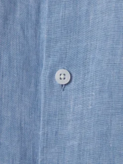 Bleu de ciel - Chemise Reiss Ruban en lin à col coupé