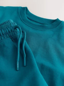 Bleu de sarcelle - Ensemble t-shirt et short épais décontracté (3-16ans)