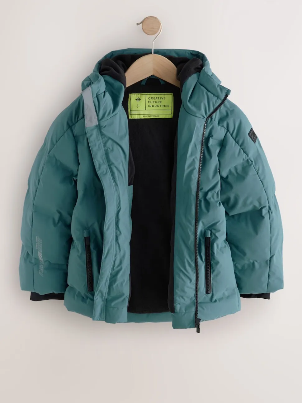 Bleu de sarcelle - Manteau rembourré doublé en micropolaire Résistant à la douche (3-17ans)