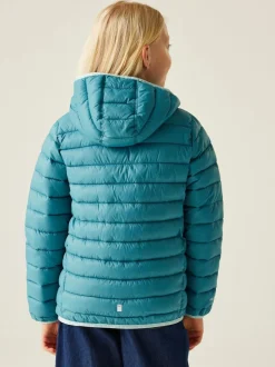 Bleu de sarcelle - Regatta Veste déperlante Marizion mi-épaisse à capuche Junior