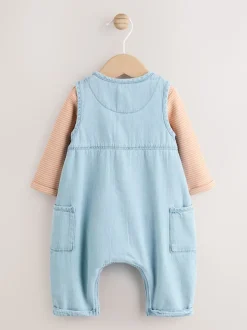 Bleu Denim - Ensemble bébé salopette et body (0mois-2ans)