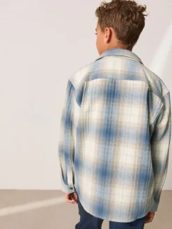 Bleu dégradé - Ensemble chemise et t-shirt à carreaux à manches longues 2 pièces (3-16ans)