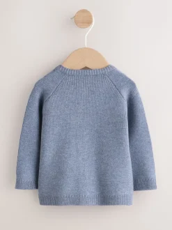Bleu en maille - Cardigan pour bébé (0mths-2yrs)