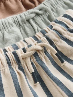 Bleu Fauve et Rayure - Lot de 3 Joggings Jambe large texturés (3mois à7ans)