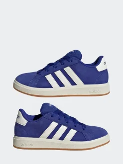 Bleu foncé - Baskets adidas Grand Court 00s en daim et dentelle pour enfant