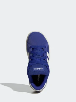 Bleu foncé - Baskets adidas Grand Court 00s en daim et dentelle pour enfant