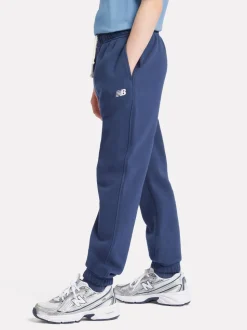 bleu foncé - New Balance Small Boys Brush Back Logo Joggers
