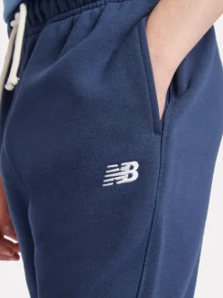 bleu foncé - New Balance Small Boys Brush Back Logo Joggers