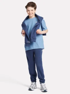 bleu foncé - New Balance Small Boys Brush Back Logo Joggers
