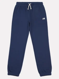 bleu foncé - New Balance Small Boys Brush Back Logo Joggers