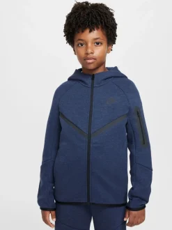 bleu foncé - Sweat à capuche zippé Nike Tech Fleece