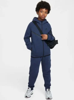 bleu foncé - Sweat à capuche zippé Nike Tech Fleece