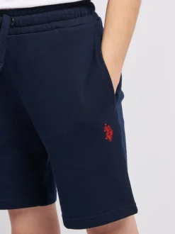 Bleu foncé - U.S. Polo Assn. Garçons 100% Cotton Double Horsemen Sweat Shorts