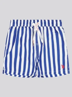 Bleu foncé - US Polo Assn. Short de bain garçon rayé