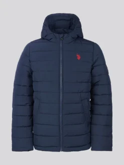 bleu foncé - U.S. Polo Assn. Veste légère à capuche Courtepointe pour garçons