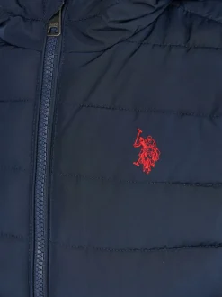 bleu foncé - U.S. Polo Assn. Veste légère à capuche Courtepointe pour garçons