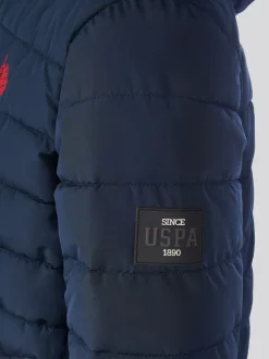 bleu foncé - U.S. Polo Assn. Veste légère à capuche Courtepointe pour garçons