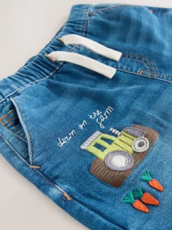 Bleu foncé Personnage Ferme - Jean ample à enfiler (3mois-7ans)