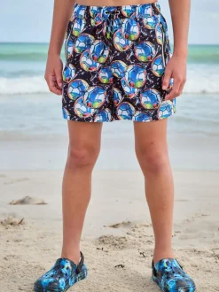 Bleu Football - Shorts de bain imprimés (3-16yrs)