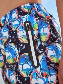 Bleu Football - Shorts de bain imprimés (3-16yrs)