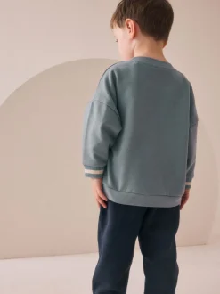 Bleu imprimé avion - Ensemble Sweat-shirt et Survêtement (3mois à7ans)