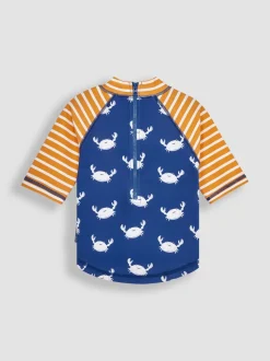 Bleu imprimé crabe - Jojo Maman Bébé UPF 50 2-Pieces Combinaison de protection solaire