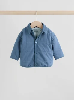 Bleu imprimé dinosaure - Ensemble 3 pièces bébé veste-chemise et pantalons (0mois-2ans)