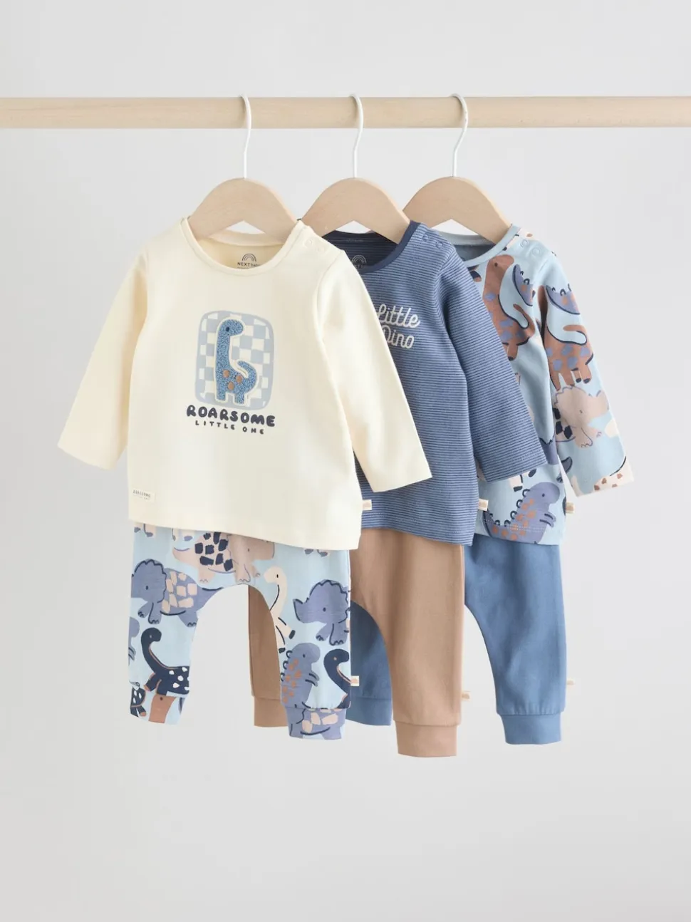 Bleu imprimé dinosaure - Hauts et Leggings 6 pièces bébé (0mois-3ans)