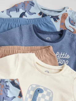 Bleu imprimé dinosaure - Hauts et Leggings 6 pièces bébé (0mois-3ans)